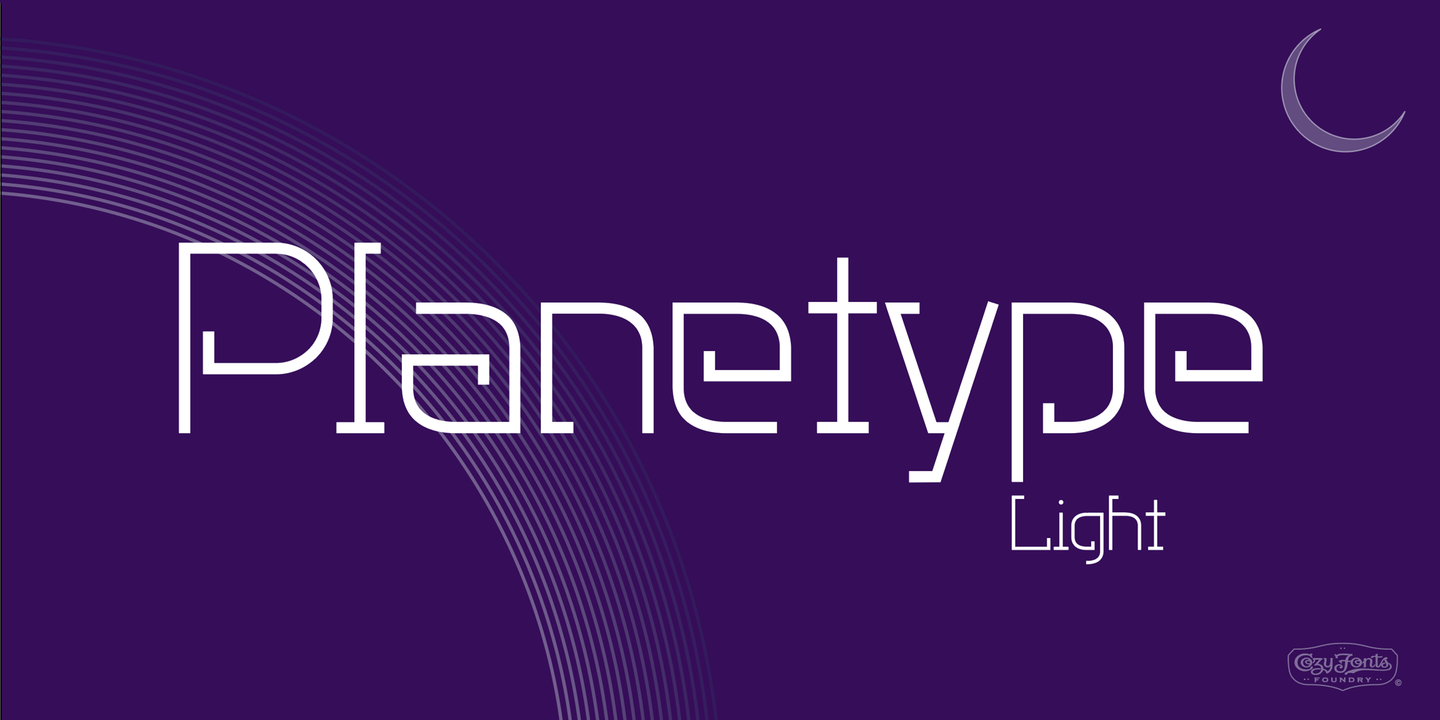 Beispiel einer Planetype X Light-Schriftart